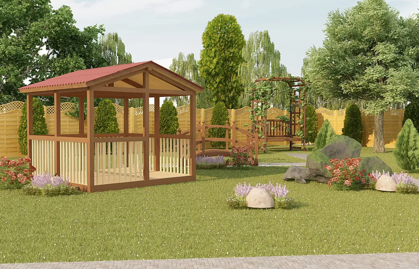 Беседка из дерева 3х3